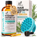 Artnaturals 4 oz rosemary oil and castor oil bottles on white background