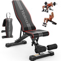 YOLEO adjustable weight bench showing padded backrest and seat on steel frame