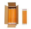 Box of yellow pre-sharpened #2 wood pencils, erasers visible, 150 count