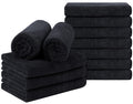 Stack of black Orighty microfiber salon towels 16 x 29 inches