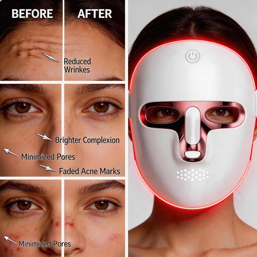 LED Light Therapy Mask for Face, 7 in 1 Wireless Red Light Skincare Face Mask with Near-Infrared Red Light (NIR), Rechargeable Treatment Device for Wrinkles Homeuse, LED Skin Care Facial image 4