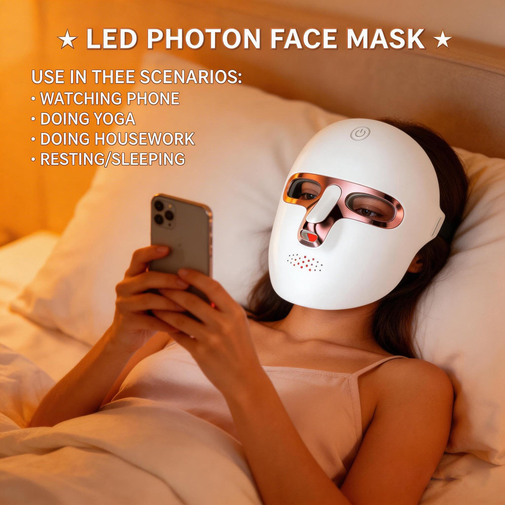 LED Light Therapy Mask for Face, 7 in 1 Wireless Red Light Skincare Face Mask with Near-Infrared Red Light (NIR), Rechargeable Treatment Device for Wrinkles Homeuse, LED Skin Care Facial image 6
