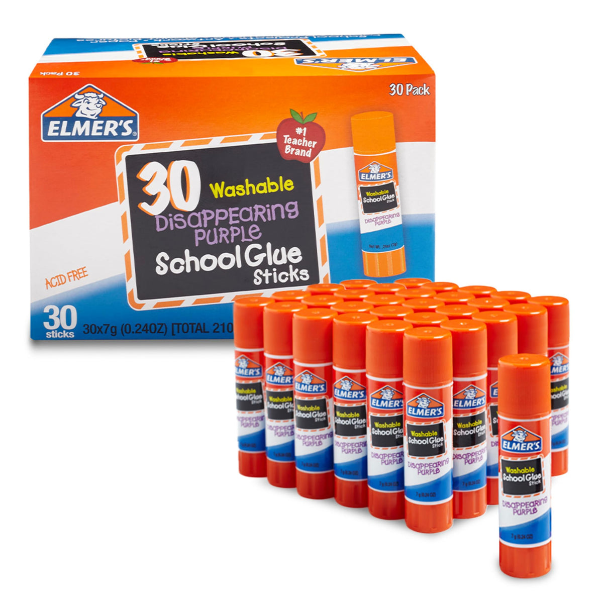 Elmer's Elmer's Disappearing Purple School Glue Sticks, - Office Supplies