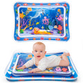 Inflatable Yeeeasy tummy time water mat with colorful floating animal designs