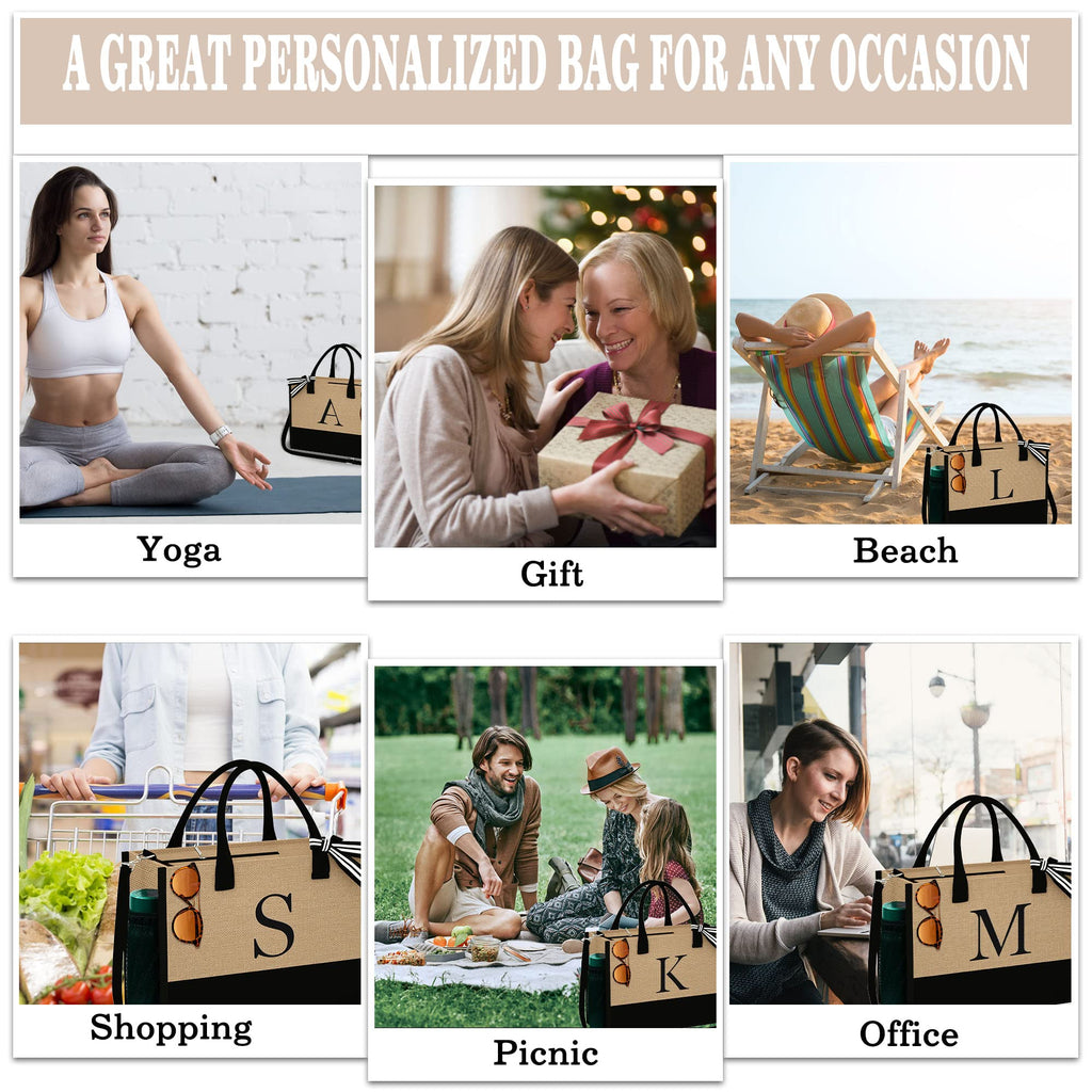 YOOLIFE Gifts for Women Birthday Gifts for Women Initial Tote Bag, Letter K image 6