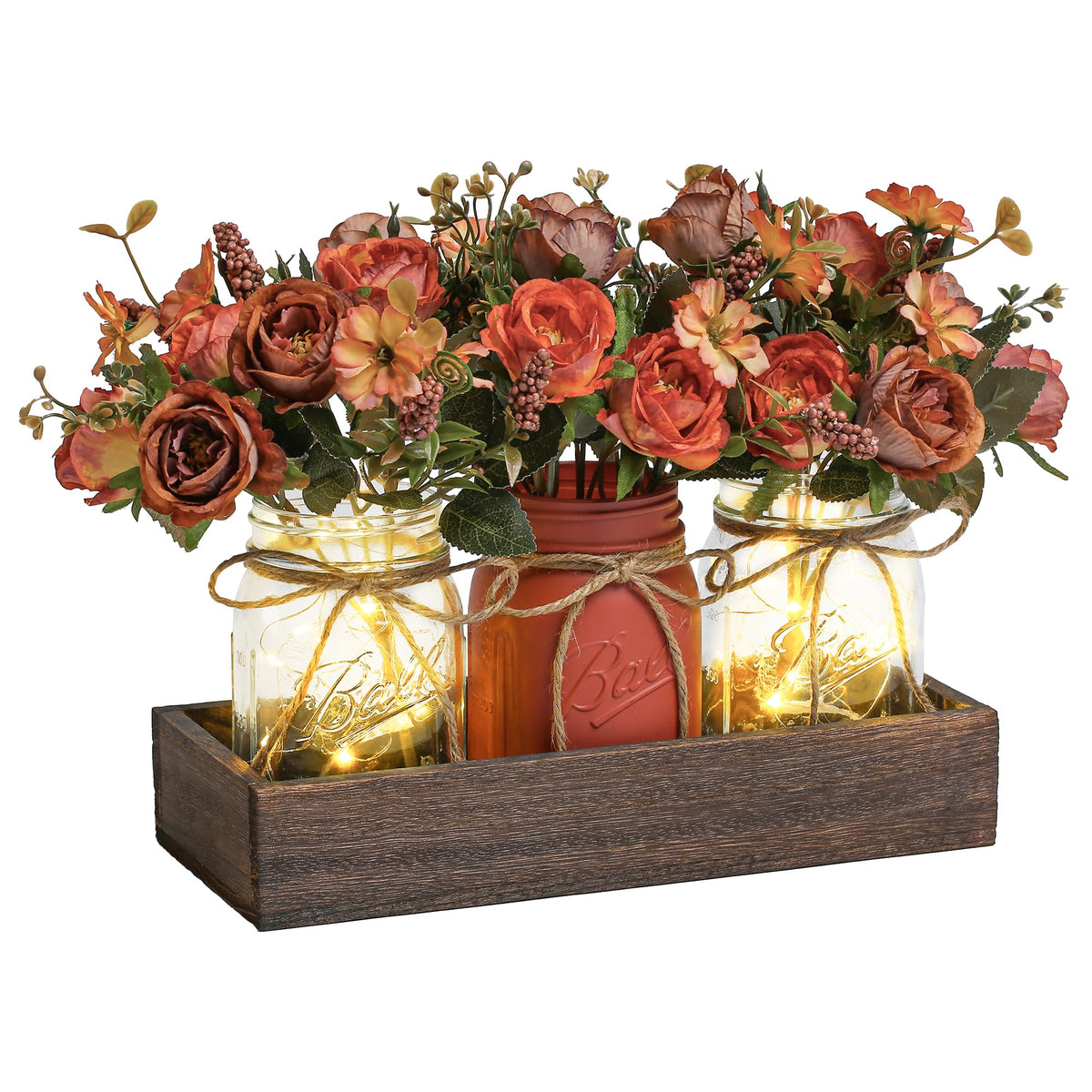 DUOER DUOER 3 Pcs Mason Jar Centerpiece - Tables & Desks