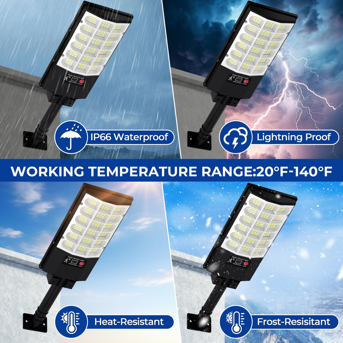 LHNVXF 2 Pack Solar Street Lights Outdoor for Outside, Commercial Outdoor Solar Lights for Yard Parking Lot, Solar Motion Lights Waterproof, LED Solar Garden Lights Dusk to Dawn image 6