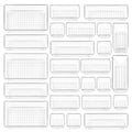 Vtopmart 25 clear plastic drawer organizer trays in four sizes arranged in a drawer