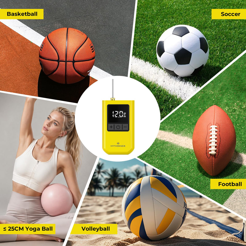 HYVOHEX Portable Electric Ball Pump with Needle for Sports Balls image 8