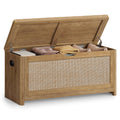 VASAGLE boho rattan-look storage bench rounded corners