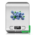 Etekcity digital kitchen scale showing weight in grams ounces on backlit display