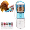 AVELORA 15oz portable dog water bottle featuring food container and leak-proof dispenser