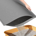 Gray ESTHELLO honeycomb double-layer cat litter mat 24 x 15 inches