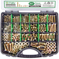 Tray of 907 yellow zinc plated metric bolts and matching nuts in assorted sizes